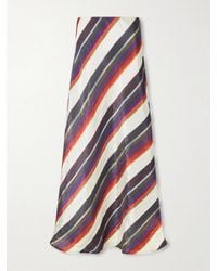 Christopher John Rogers - Morris Striped Crinkle-Satin Maxi Skirt - Lyst