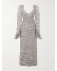 Sandra Mansour - Mabon Ruffled Glittered Tulle Gown - Lyst