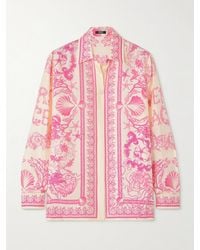 Versace - Hemd Aus Bedrucktem Seiden-Twill - Lyst