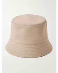 Brunello Cucinelli - Reversible Embellished Checked Cotton And Linen-Blend Twill Buckle Hat - Lyst