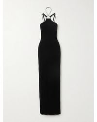Nensi Dojaka - Cutout Stretch-Crepe Halterneck Gown - Lyst