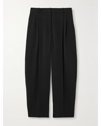 Stella McCartney - Verkürzte Hose Aus Einer Wollmischung Mit Falten - Lyst