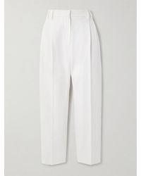Brunello Cucinelli - Pleated Cotton-Blend Twill Tapered Pants - Lyst