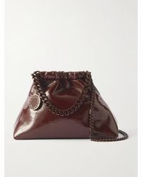Stella McCartney - Sac Porté Épaule En Matière Vegan Craquelée Vernie Falabella Mini - Lyst