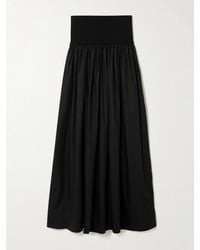 Esse Studios - Gathered Organic Cotton-Poplin And Stretch-Knit Maxi Skirt - Lyst