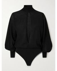 Alaïa - Turtleneck Cutout Wool-Blend Bodysuit - Lyst