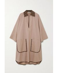 Fendi Kaftan Aus Baumwollpopeline Mit Print - Braun
