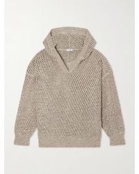 Brunello Cucinelli - Sequined Crocheted Cotton Hoodie - Lyst