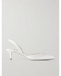Aquazzura - So Nude 50 Satin Slingback Pumps - Lyst