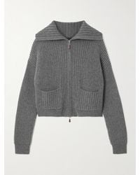 arch4 - Nara Ribbed Cashmere Zip-Up Cardigan - Lyst