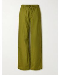 STAUD - Mateo Stretch-Cotton Wide-Leg Pants - Lyst