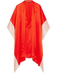 Haider Ackermann Zweifarbiger Kaftan Aus Seidensatin - Orange