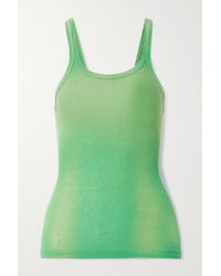 RE/DONE Ribbed Cotton-jersey Tank - Green