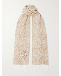 Loewe - Schal Aus Jacquard-Strick Aus Einer Woll-Kaschmirmischung Mit Fransen - Lyst