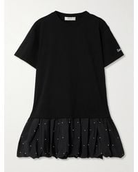 Sea - Alberta Cotton-Jersey And Faux Pearl-Embellished Shell Mini Dress - Lyst