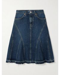 RE/DONE - Net Sustain Frayed Organic Denim Skirt - Lyst
