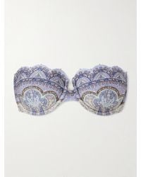 Zimmermann - Wanderlust Strapless Embellished Paisley-Print Bikini Top - Lyst