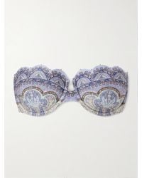Zimmermann - Wanderlust Strapless Embellished Paisley-Print Bikini Top - Lyst