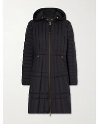 Moncler - Daunenmantel Aus Gestepptem Shell Mit Applikation Und Kapuze - Lyst