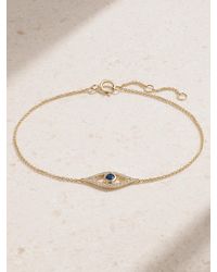 STONE AND STRAND - Evil Eye Armband Aus 14 Karat Mit Diamanten Und Saphir - Lyst