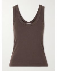 Brunello Cucinelli - Ribbed Cotton-Blend Jersey Tank - Lyst