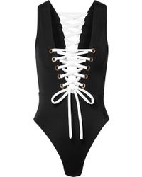 OYE Swimwear Naomi Badeanzug Mit Schnürung - Schwarz