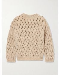 Brunello Cucinelli - Sequin-Embellished Open-Knit Mohair-Blend Sweater - Lyst
