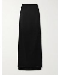 Brandon Maxwell - The Monroe Draped Silk-Twill Maxi Skirt - Lyst