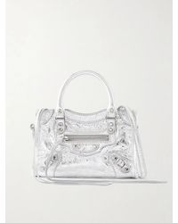Balenciaga - Le City Nano Embellished Crinkled-Leather Shoulder Bag - Lyst