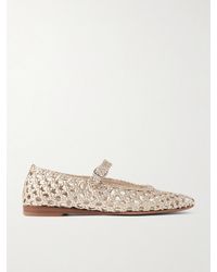 Le Monde Beryl - Woven Metallic Leather Mary Jane Ballet Flats - Lyst