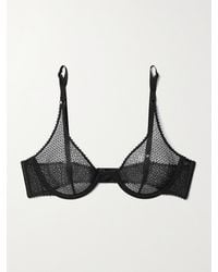Kiki de Montparnasse - Crocheted Lace And Mesh Underwired Soft-Cup Bra - Lyst