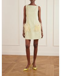 Oscar de la Renta Scalloped Sequin Mini Dress in Red | Lyst
