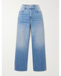 SLVRLAKE Denim - Grace Cropped High-Rise Wide-Leg Jeans - Lyst
