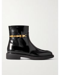 Gianvito Rossi - Dover Embellished Glossed-Leather Ankle Boots - Lyst