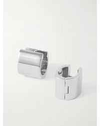 TOTEME - Petite Signature Recycled Rhodium-Plated Hoop Earrings - Lyst