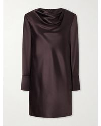 Veronica de Piante - Amal Draped Silk-Blend Satin Mini Dress - Lyst