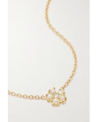 Jennifer Meyer Mini Flower Kette Aus 18 Karat Gold Mit Perlen Und Diamant - Natur