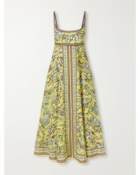 ALÉMAIS - Fish Sticks Printed Linen Midi Dress - Lyst