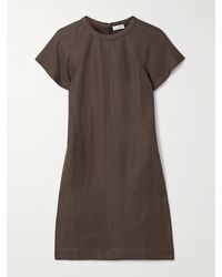 Brunello Cucinelli - Bead-Embellished Twill Mini Dress - Lyst