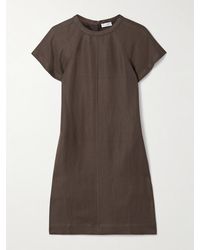 Brunello Cucinelli - Minikleid Aus Twill Mit Zierperlen - Lyst