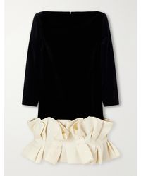 KHAITE - Valetta Two-Tone Ruffled Cotton-Velvet Mini Dress - Lyst