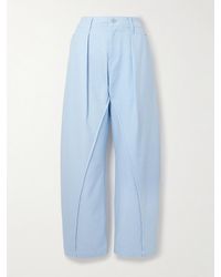 JW Anderson - Barrel-Hose Aus Baumwoll-Twill Mit Falten - Lyst