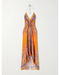 Etro - Paisley-Print Silk-Twill Halterneck Maxi Dress - Lyst