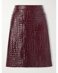 Tom Ford - Croc-Effect Patent-Leather Skirt - Lyst
