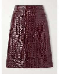 Tom Ford - Croc-Effect Patent-Leather Skirt - Lyst