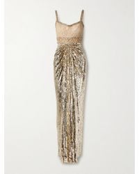 Jenny Packham - Only You Draped Embellished Tulle Gown - Lyst