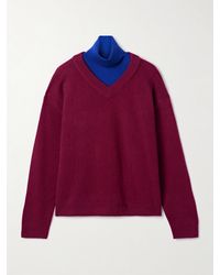 STAUD - Pull À Col Roulé En Cachemire Bicolore À Superposition Doris - Lyst