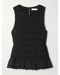 Faithfull the Brand - Thea Oberteil Aus Geraffter Baumwolle Mit Lochstickerei - Lyst