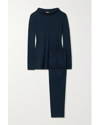 Hanro Milla Cotton-jersey Pajama Set - Blue