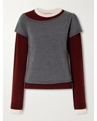 STAUD - Sera Layered Wool-Blend Sweater - Lyst